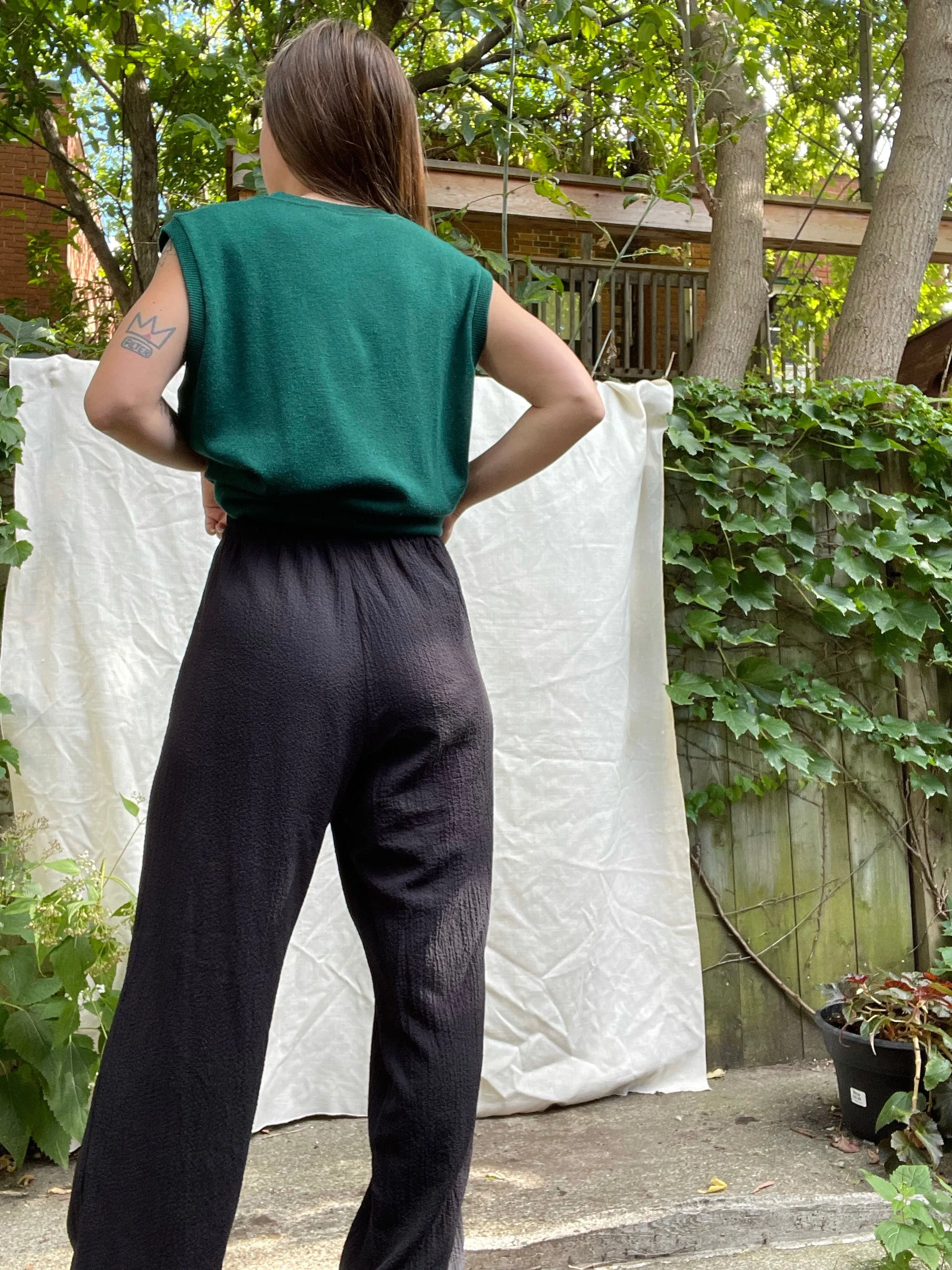 90s Black Highrise Casual Trousers S-L