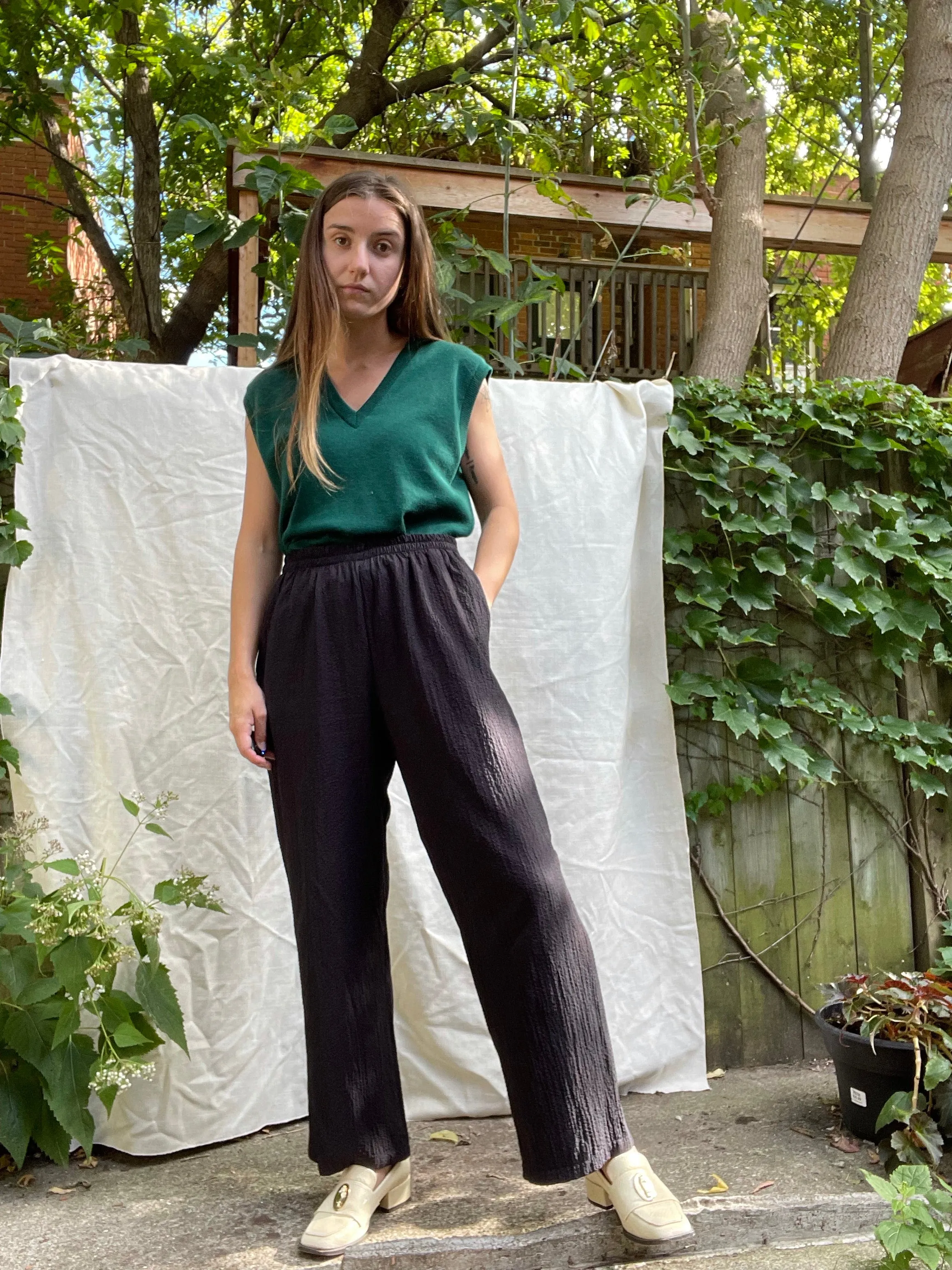 90s Black Highrise Casual Trousers S-L