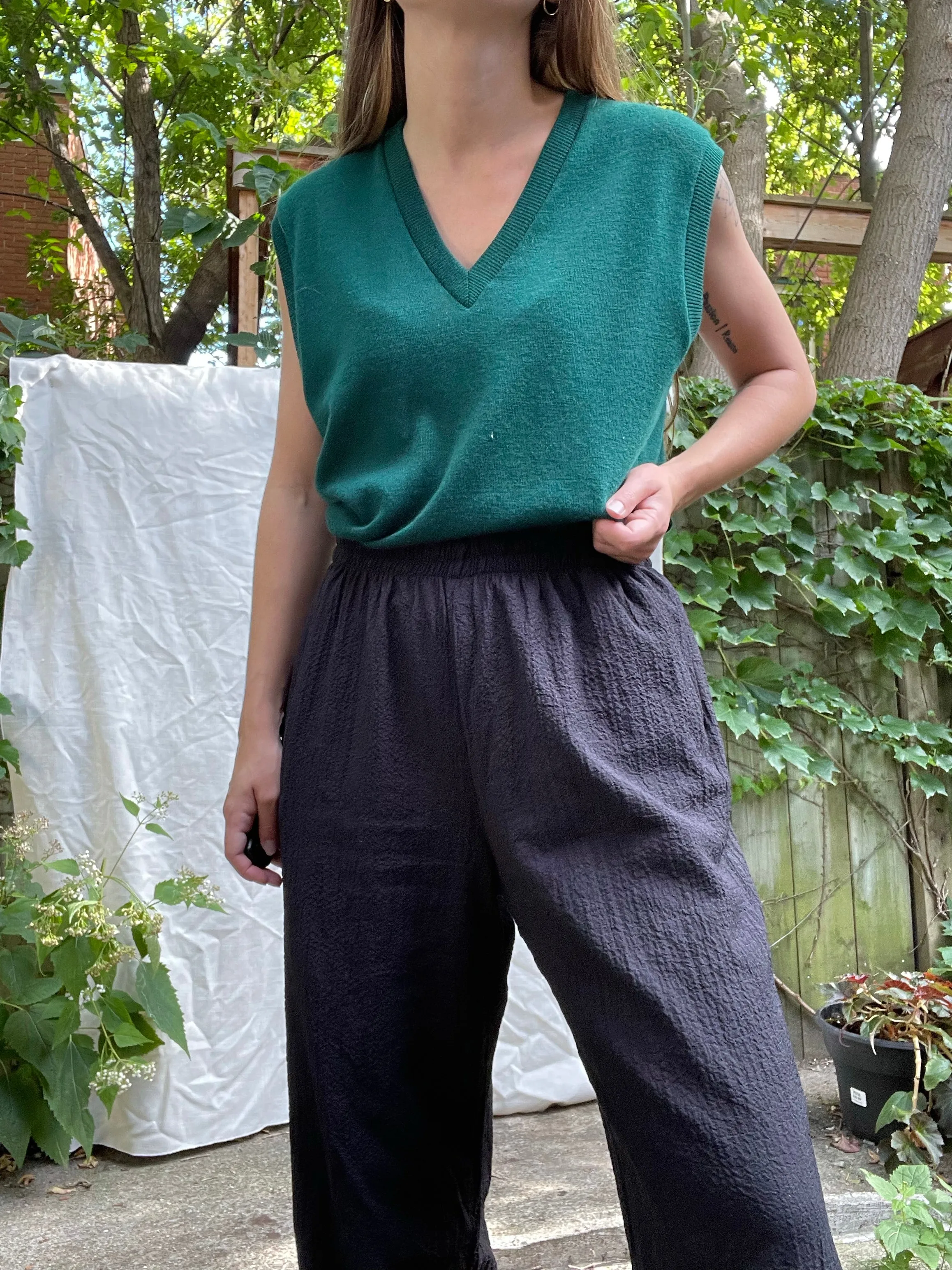 90s Black Highrise Casual Trousers S-L