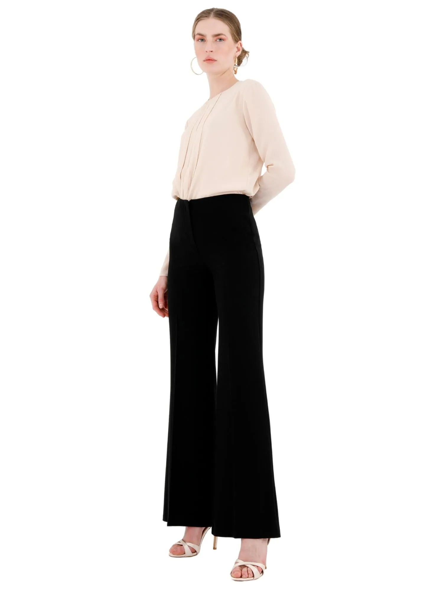 Black Bootcut Pants - High Waisted Flare Trousers - G-Line