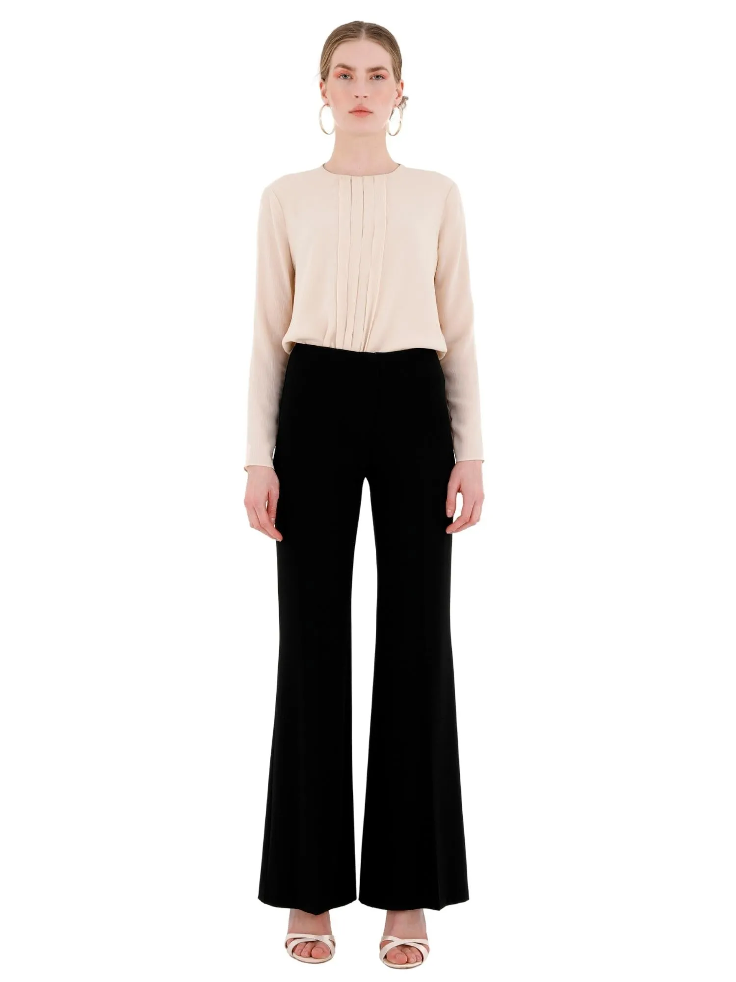 Black Bootcut Pants - High Waisted Flare Trousers - G-Line