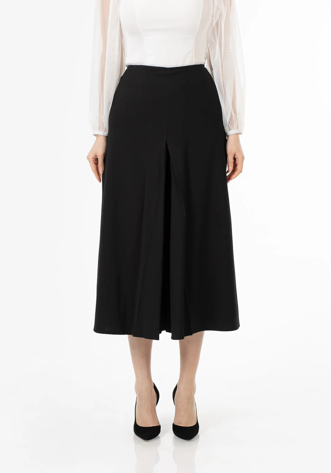 Black Cropped Palazzo Pants - G-Line