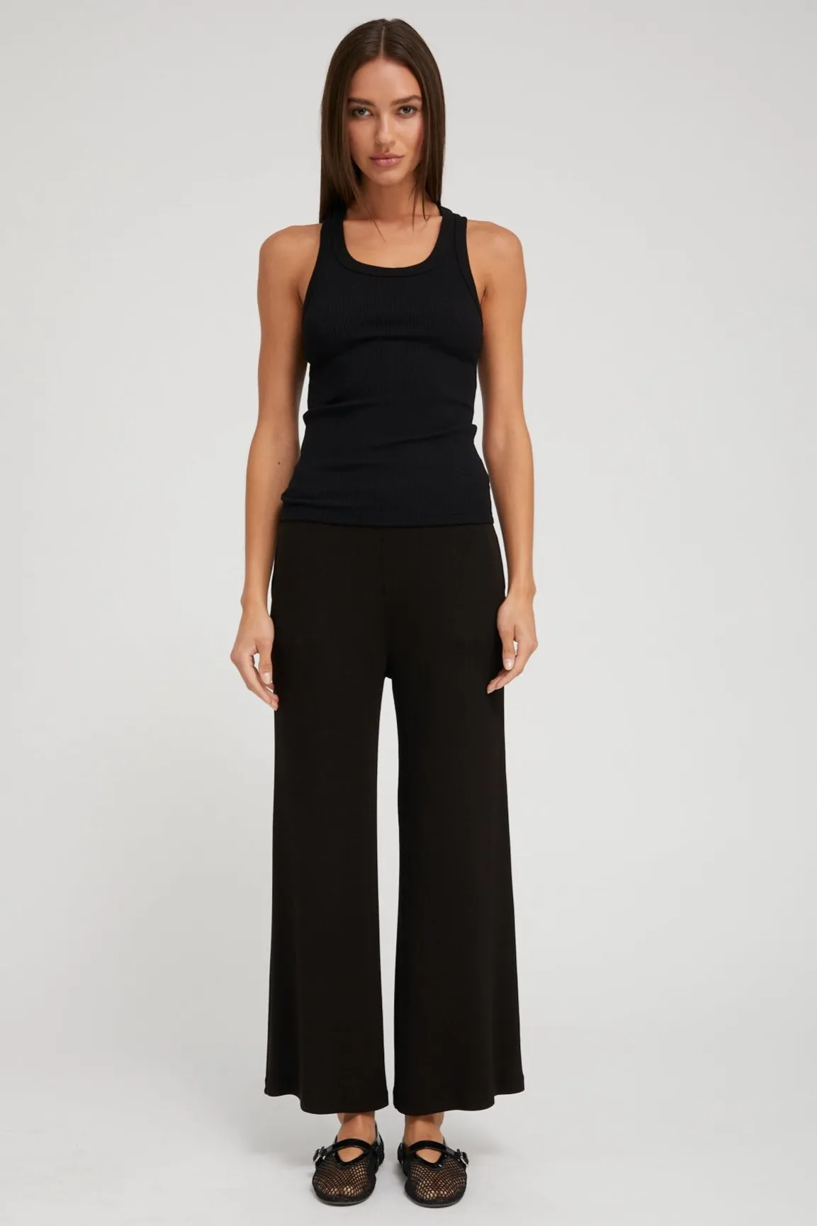 Black Rib Culotte