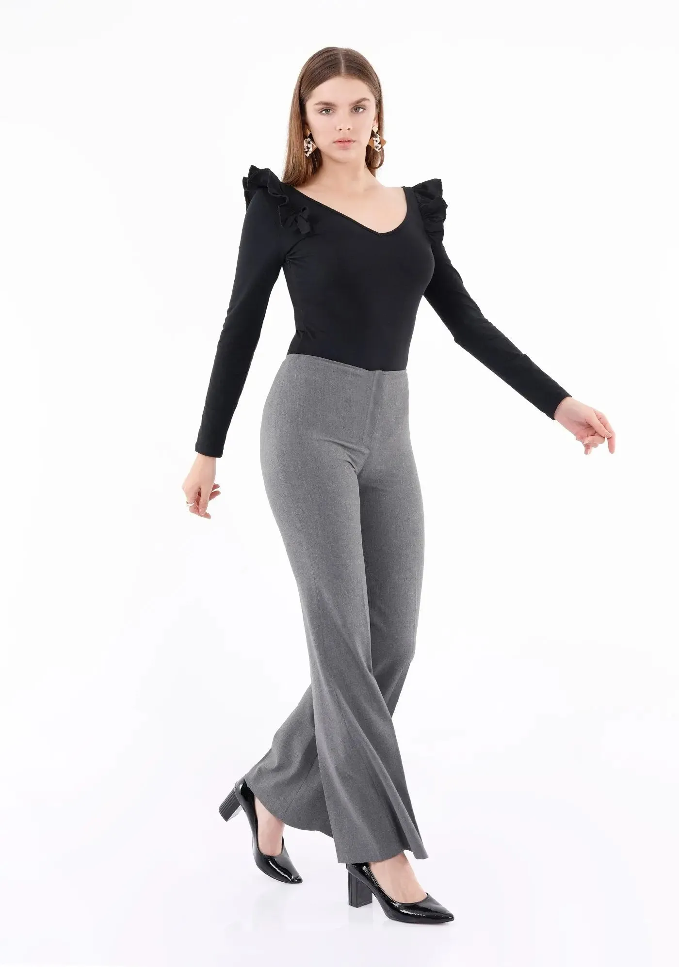 Bootcut Pants - High Waisted Flare Trousers - G-Line