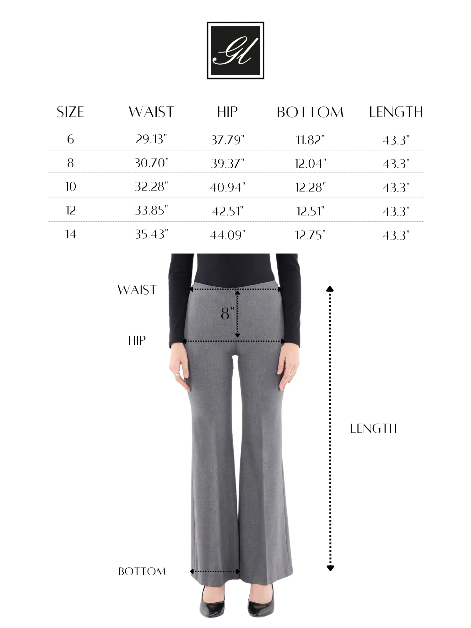 Bootcut Pants - High Waisted Flare Trousers - G-Line