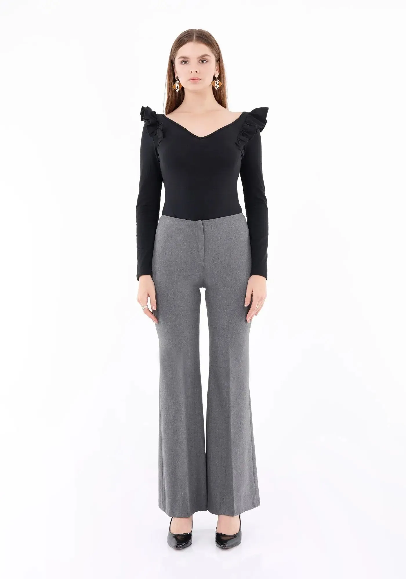 Bootcut Pants - High Waisted Flare Trousers - G-Line