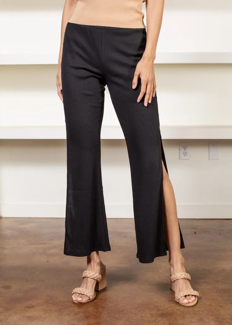 Chaser Cozy Rib Side Slit Pants