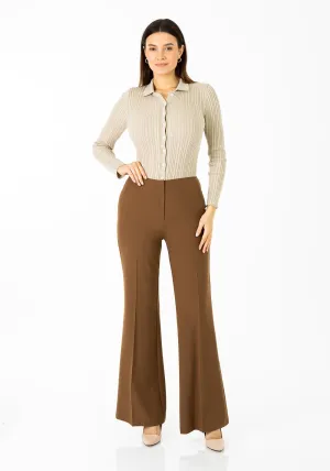 Copper Bootcut Pants - High Waisted Flare Trousers