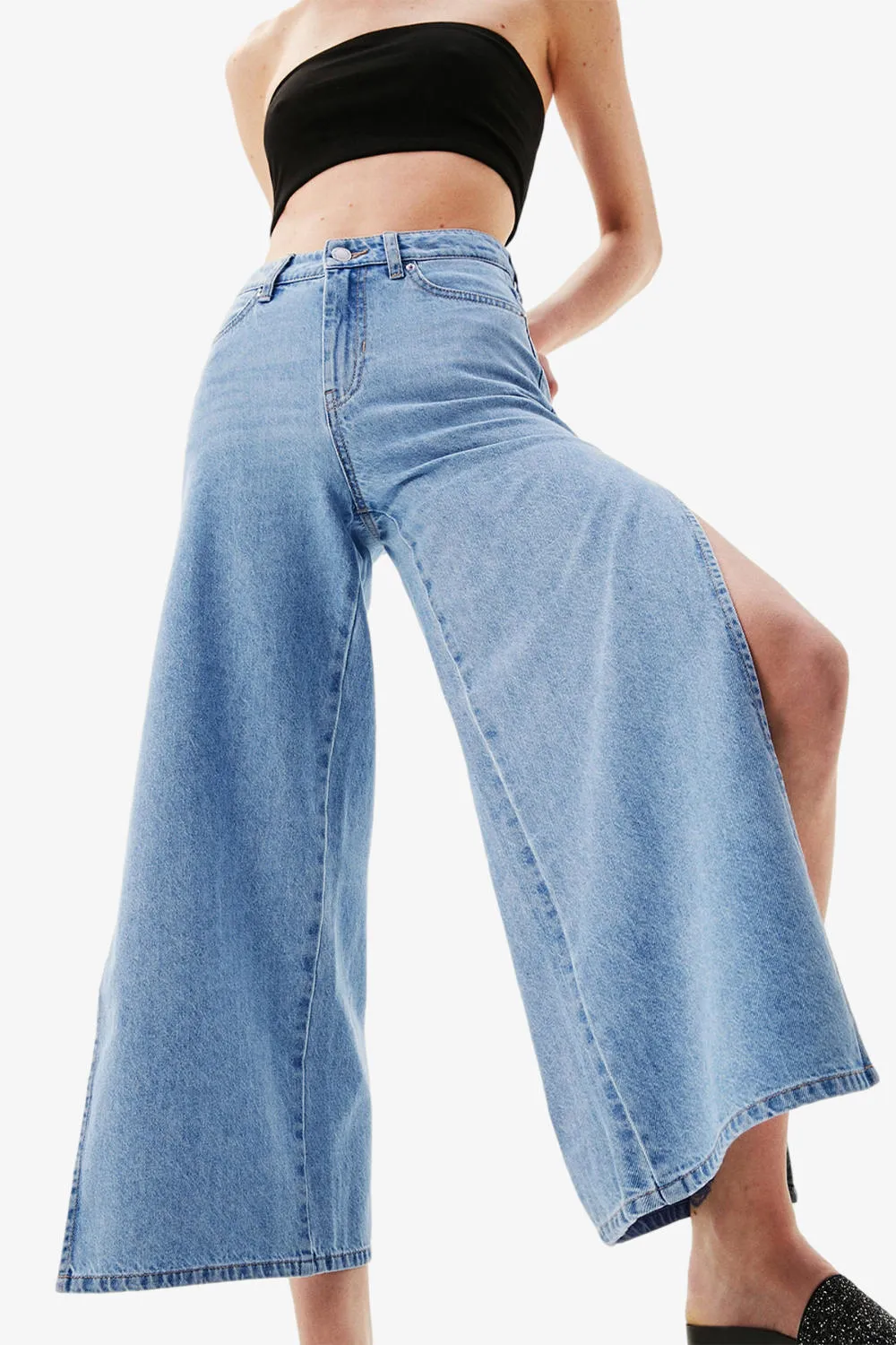 Cut-out Flares Denim Culottes