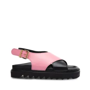 Diana Black Pink Leather Chunky Sandals