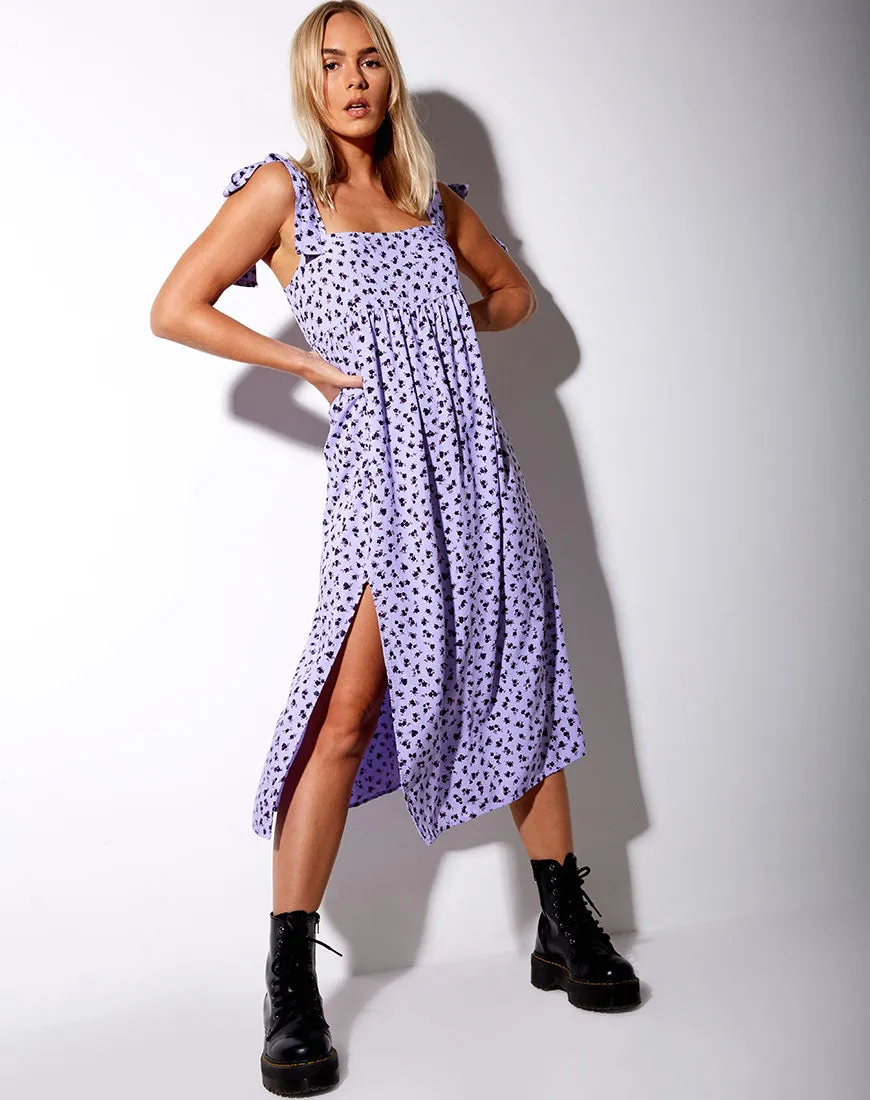 Dorothy Midi Dress in Dainty Daisy Lilac