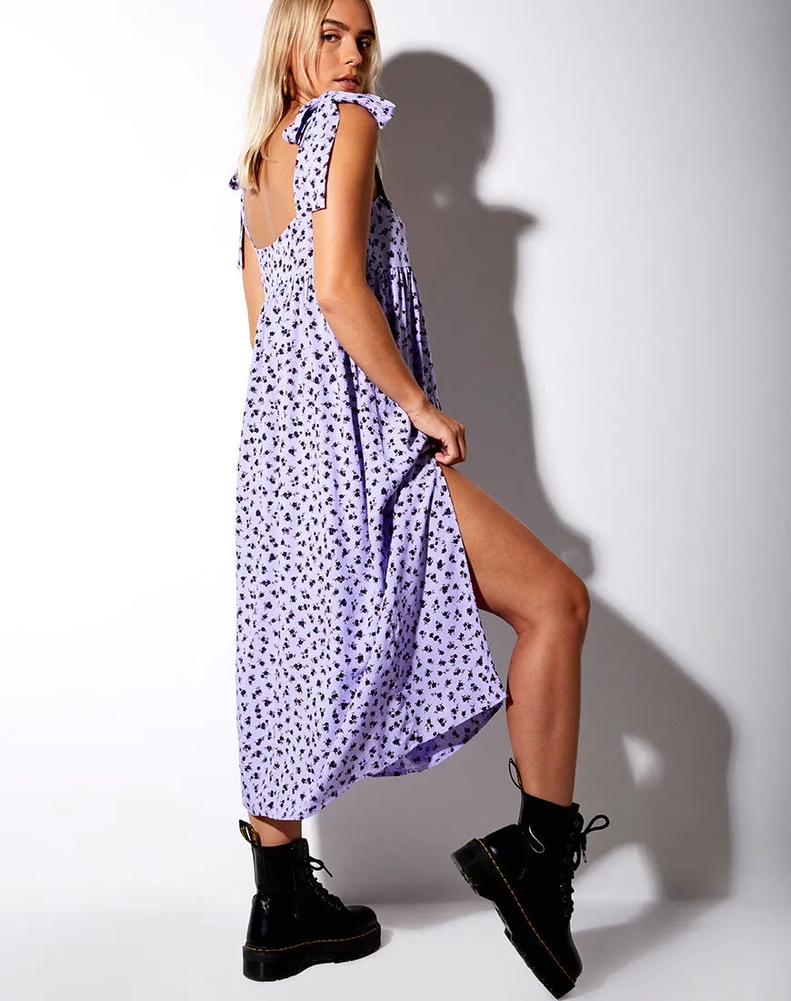 Dorothy Midi Dress in Dainty Daisy Lilac