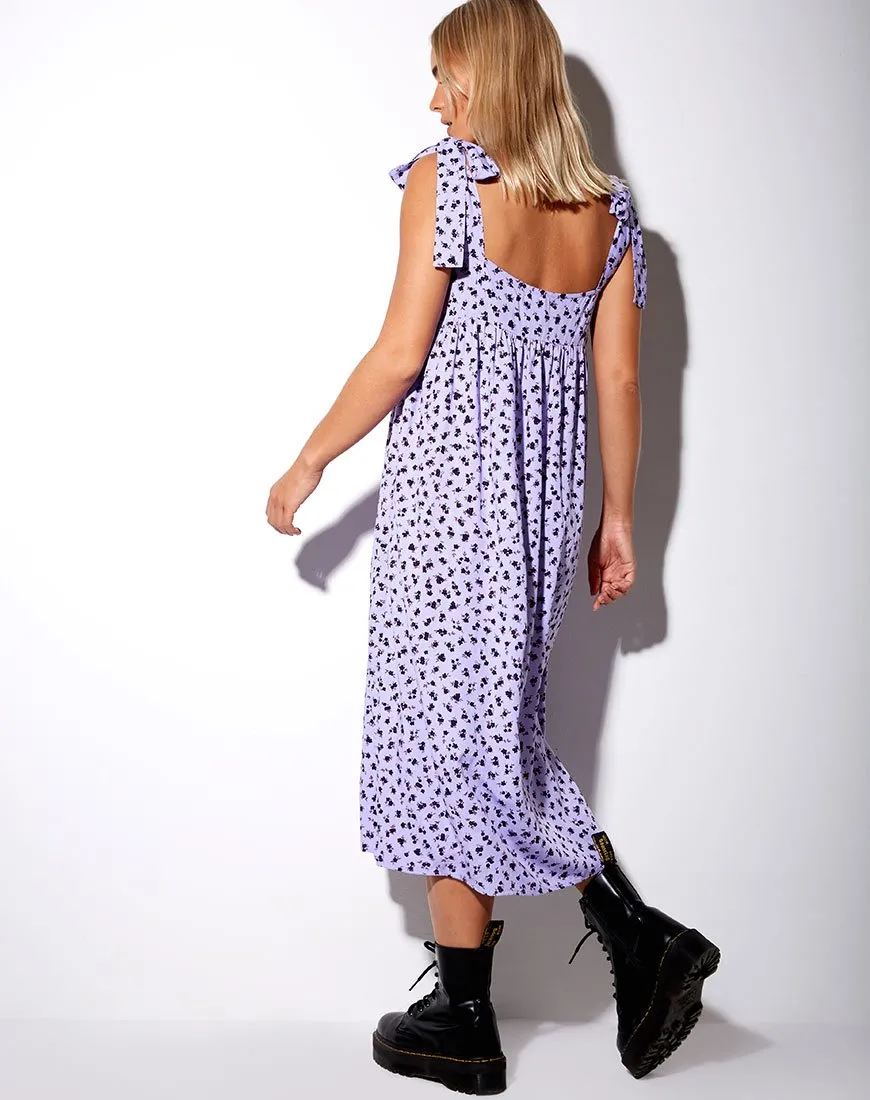 Dorothy Midi Dress in Dainty Daisy Lilac