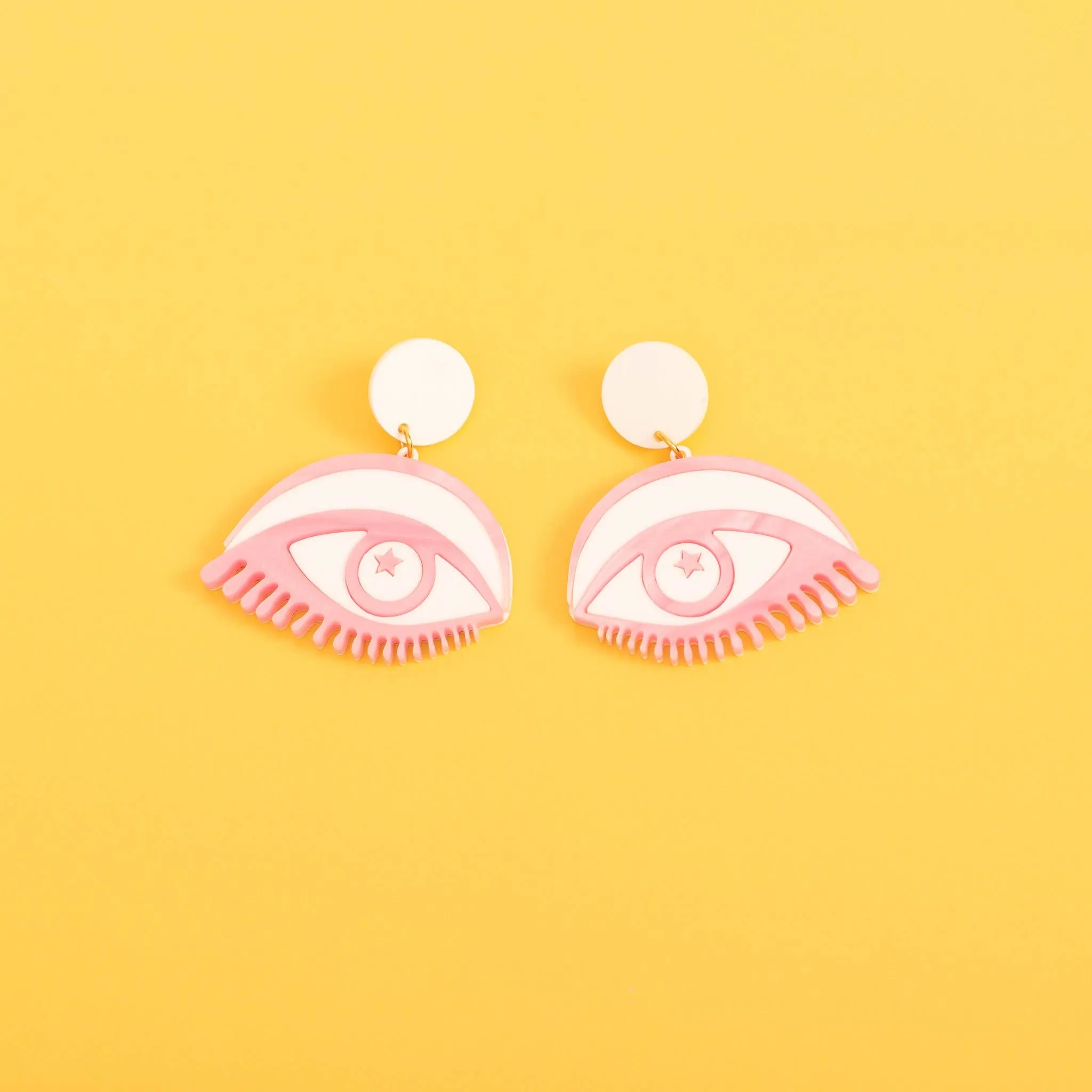 Eyes Wide Open Hanging Stud Earrings