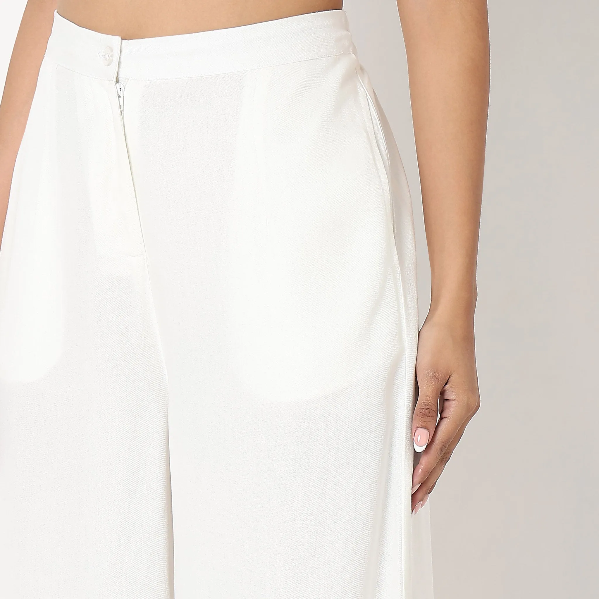 Flare Fit Solid High Rise Culottes