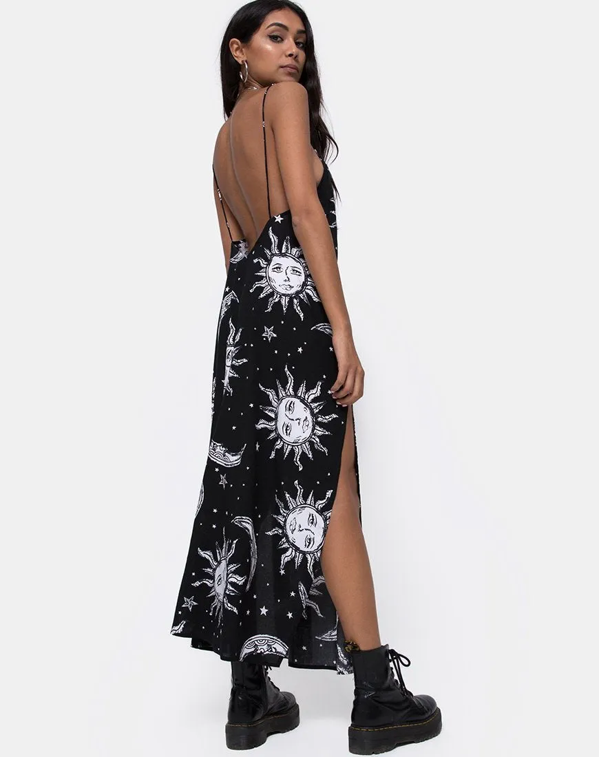 Hime Maxi Dress in Oversize Sun Moon and Stars