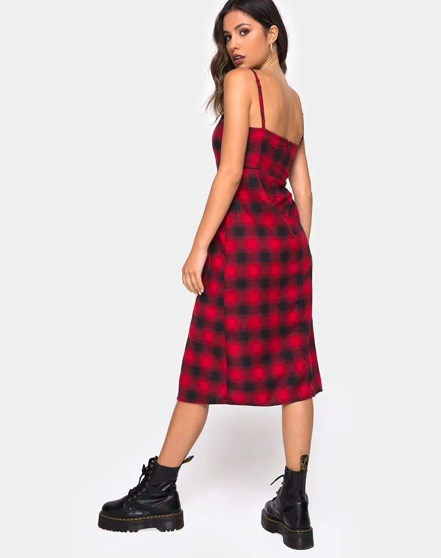 Kaoya Dress in Plaid Red and Black