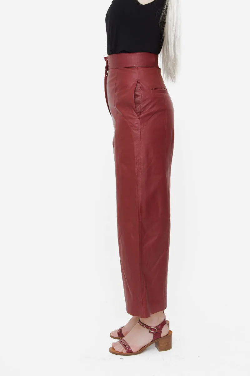 LEATHER CULOTTES WITH TAGS