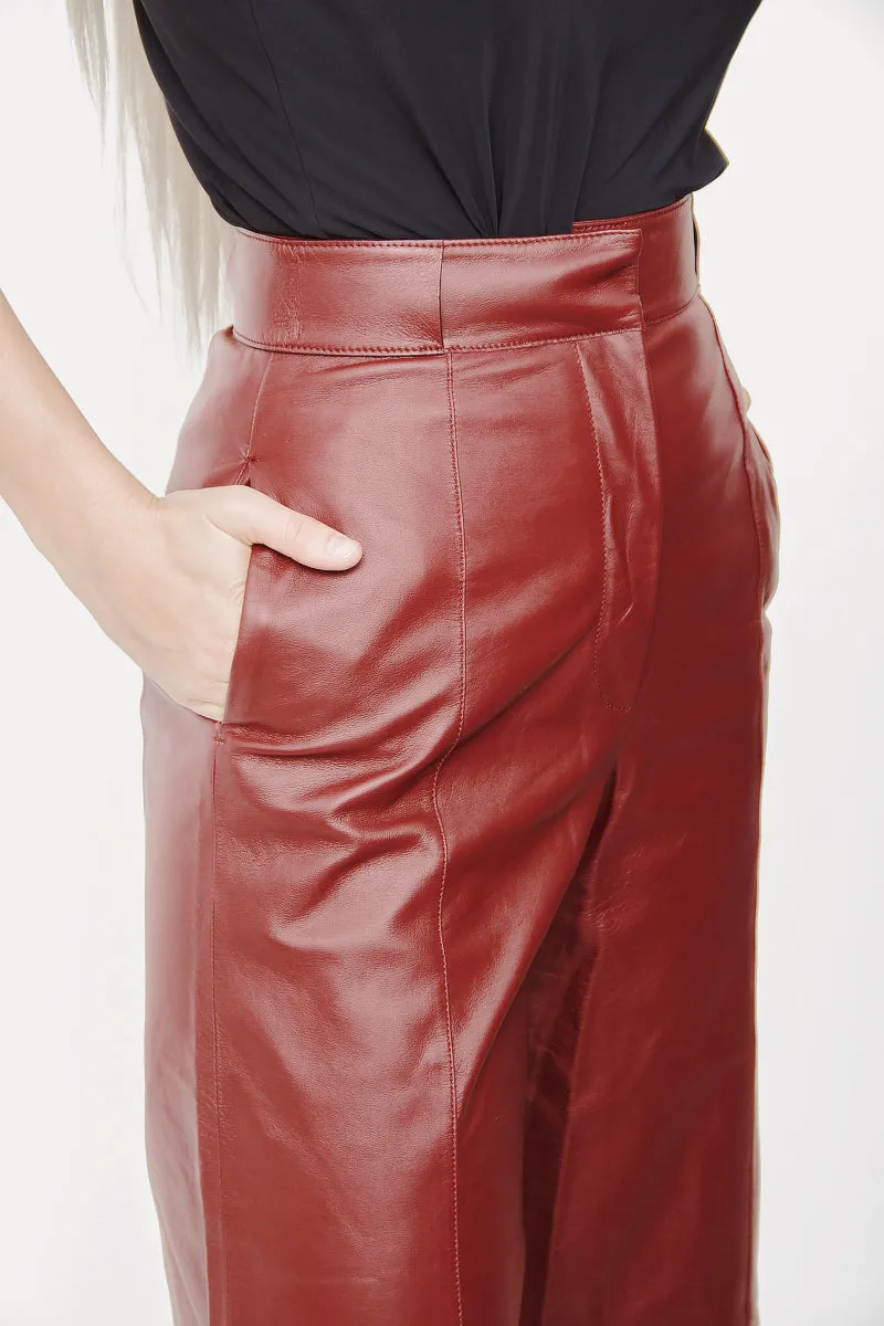 LEATHER CULOTTES WITH TAGS