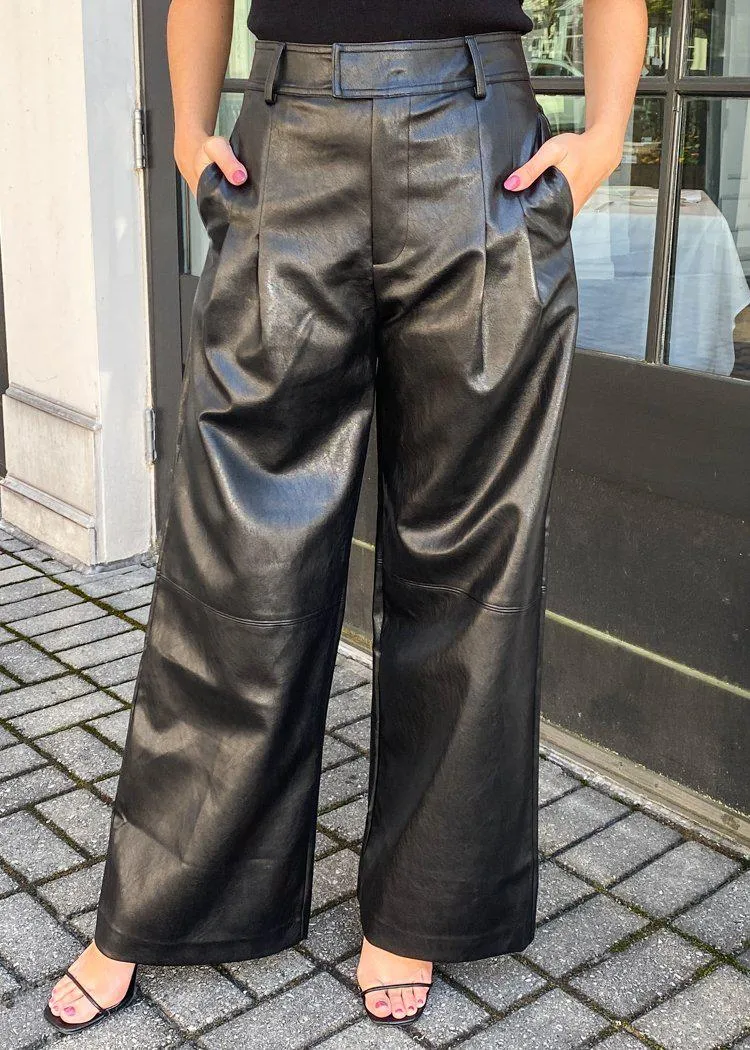 Line   Dot Mika Faux Leather Wide Leg Pant