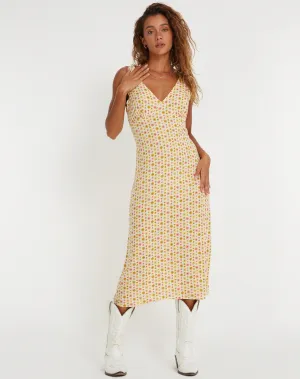 Lisheva Midi Dress in Daisy Chain Cream