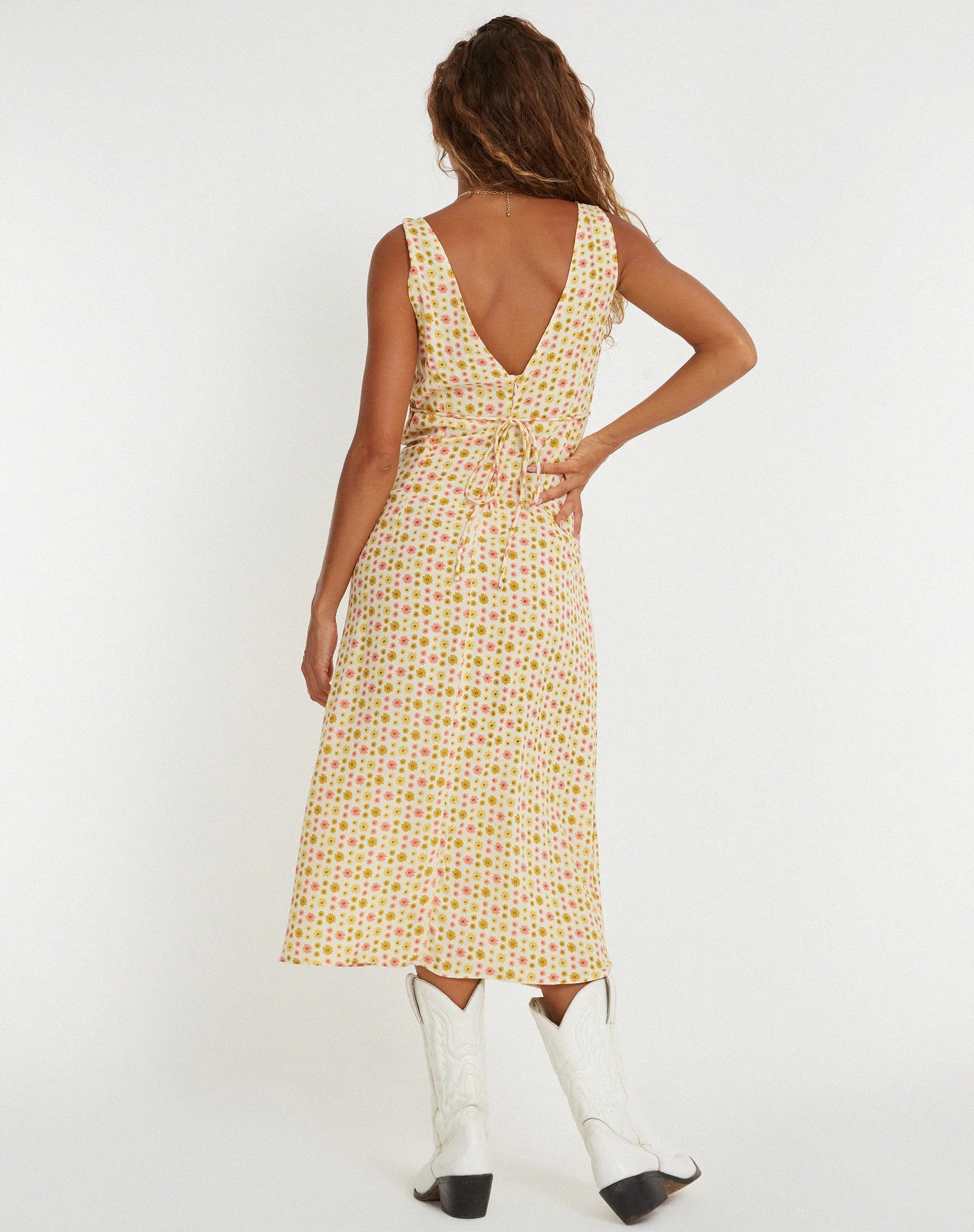 Lisheva Midi Dress in Daisy Chain Cream