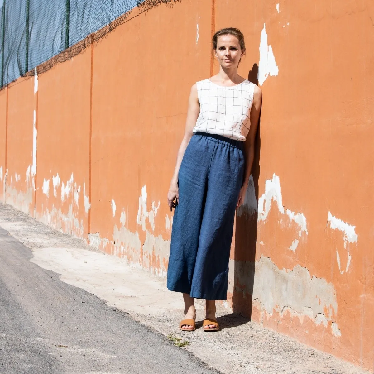 Maxi WELS wide leg linen pants