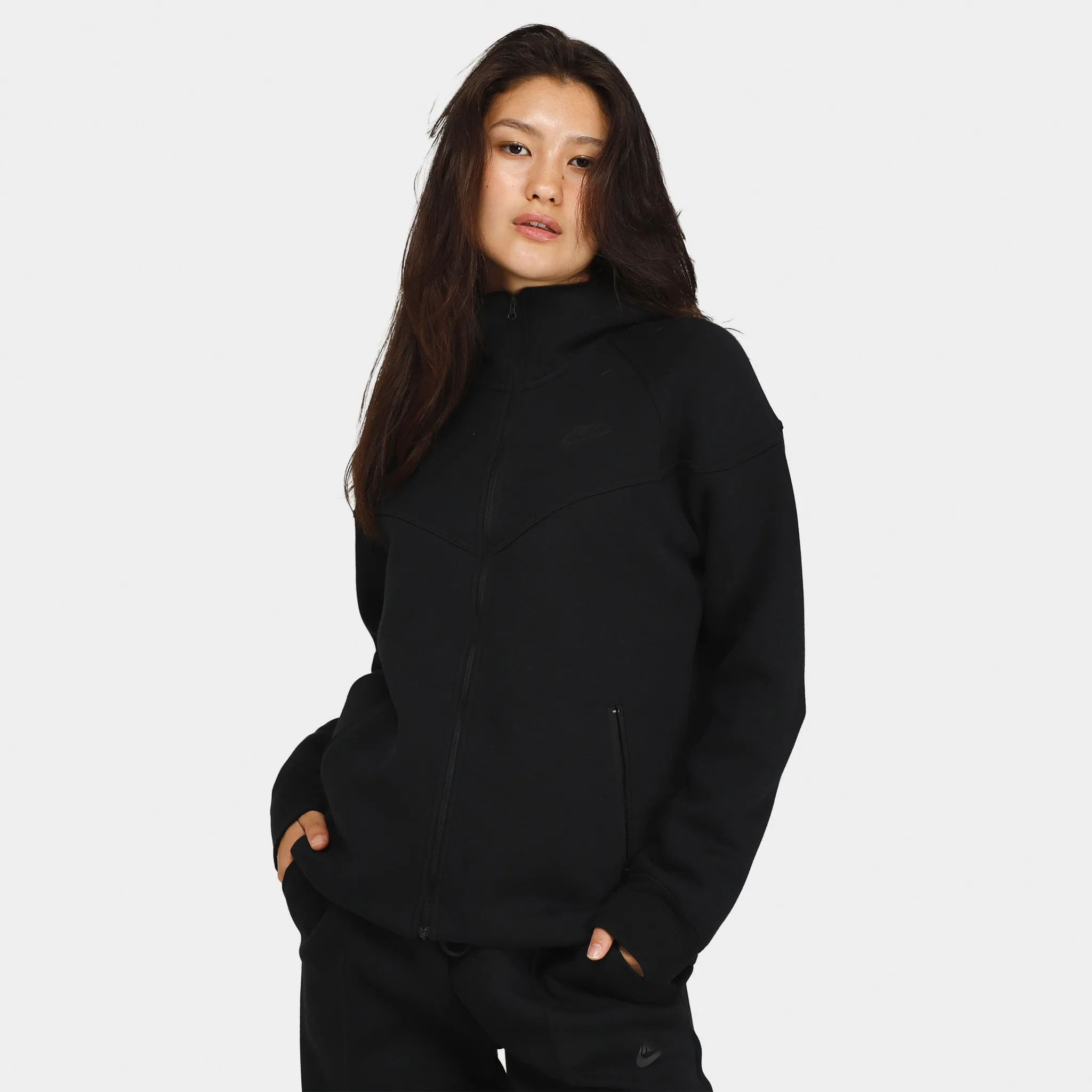 Nike Sportswear Women's Tech Fleece Windrunner Full Zip Hoodie Black / Black