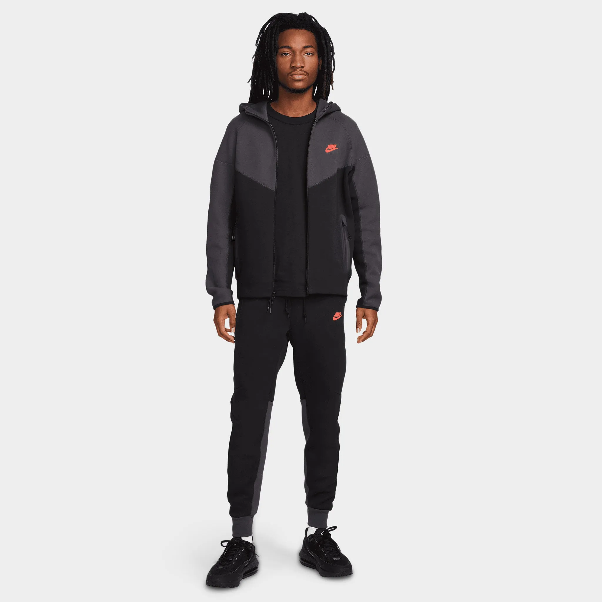 Nike Tech Fleece Full-Zip Windrunner Hoodie Black / Dark Smoke Grey