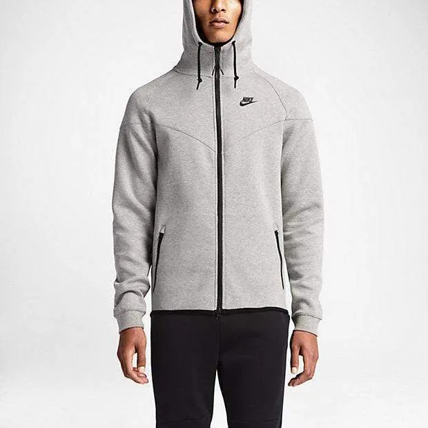 NIKE TECH FLEECE WINDRUNNER MEN'S HOODIE - Medium Grey-Black