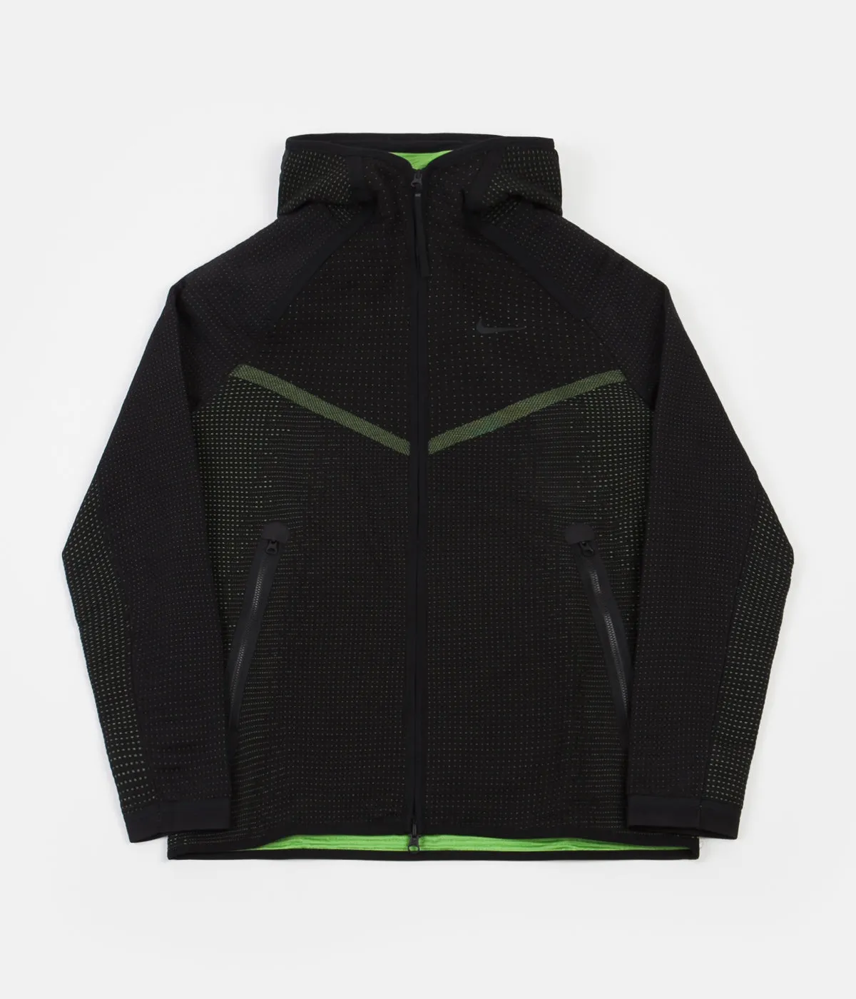 Nike Tech Pack Windrunner Full Zip Hoodie - Black / Mean Green / Black