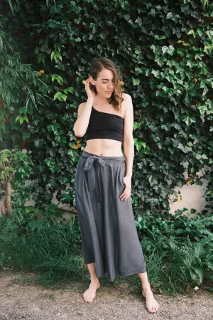 tencel denim culottes - washed black